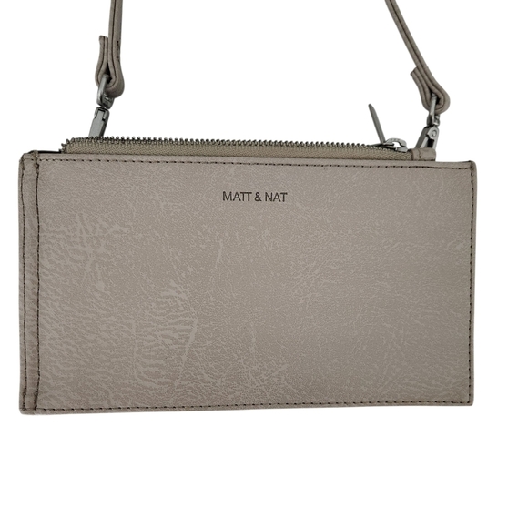 MATT & NAT taupe crossbody wallet bag vegan leather - Picture 10 of 14